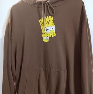 Brown Hoodie with Graphic Print The Simpsons Mens Womens